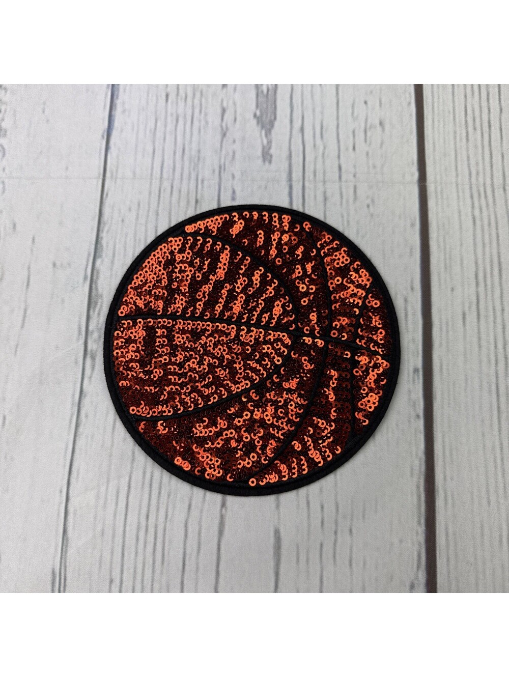 Sequin Iron-On Patch - 5 inch - basketball mom spiritwear club high school